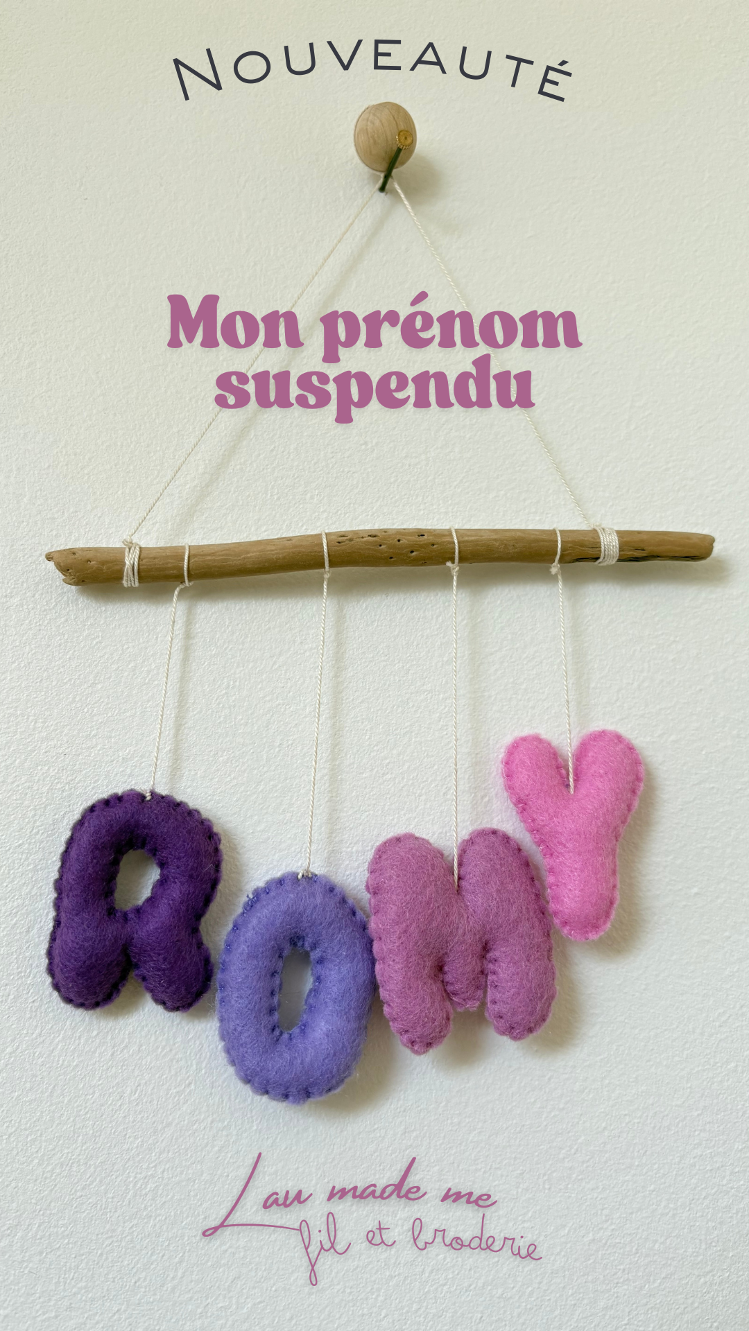 Mon prénom suspendu – Décoration murale personnalisée