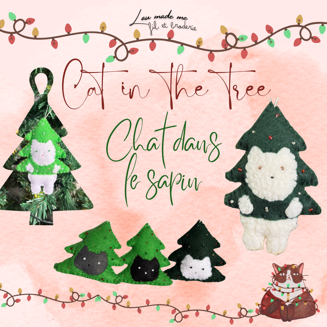🎄 Chat dans le sapin – Cat in the Tree 🐱✨
