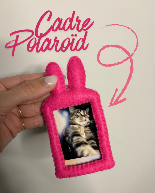 🩷 Cadre Polaroïd en feutrine – Personnalisable et unique